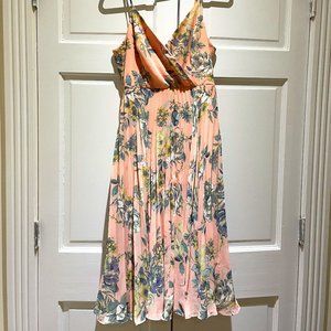 Lulu's Midi Floral Pink Dress
